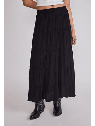 Falda Mujer Rústica Paneles Negro Sioux