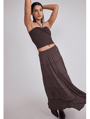 Falda Mujer Rústica Paneles Café Sioux