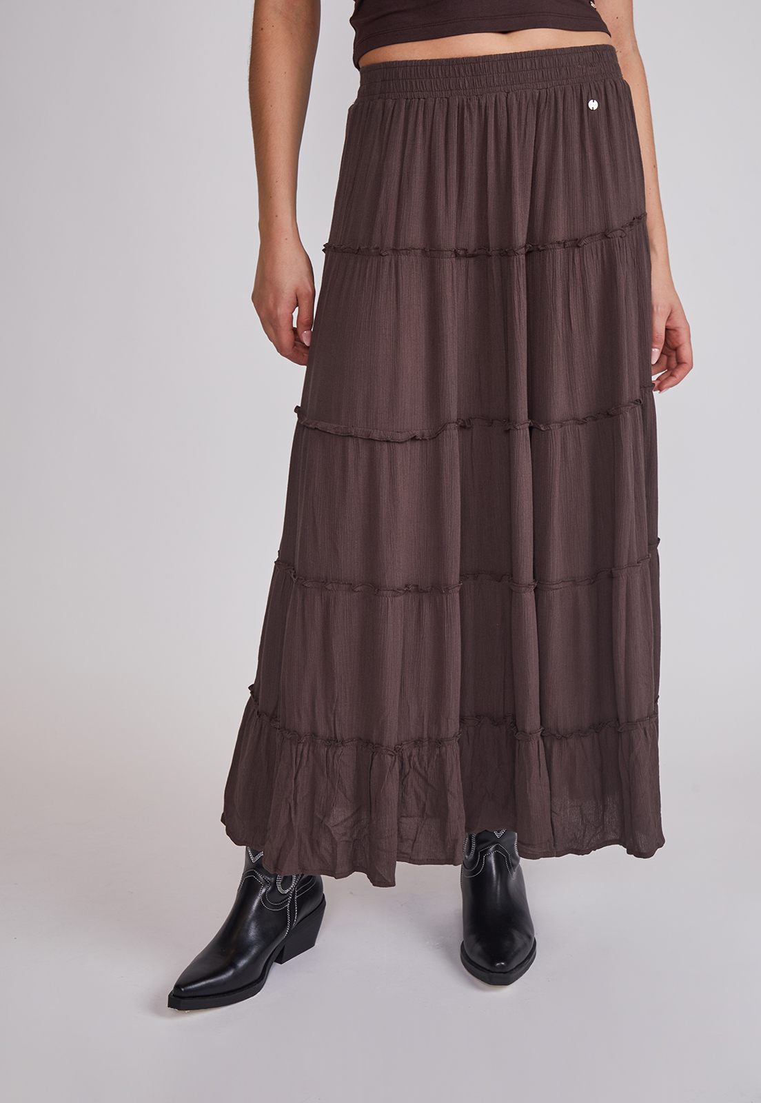 Falda Mujer Rústica Paneles Café Sioux 1