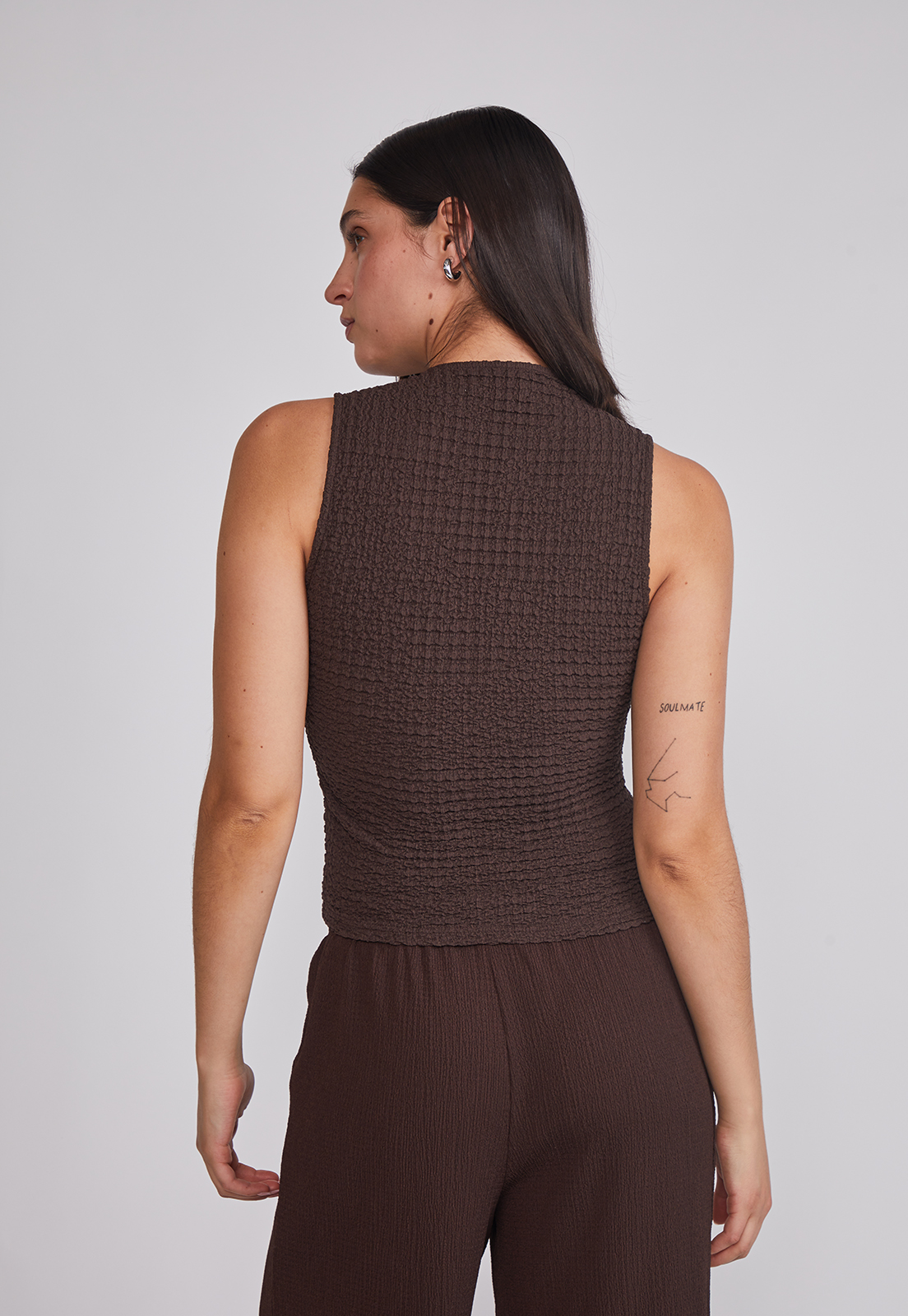 Peto Mujer Botones Café Sioux 2