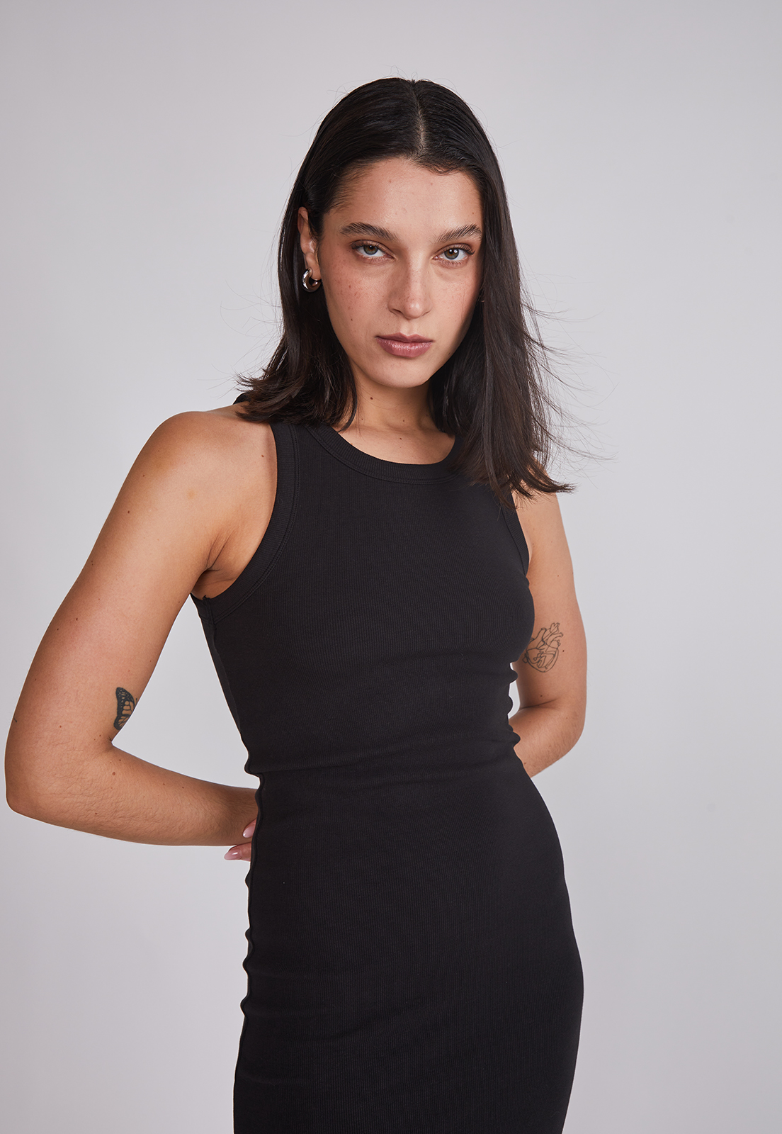 Vestido Mujer Largo Rib Negro Sioux 3
