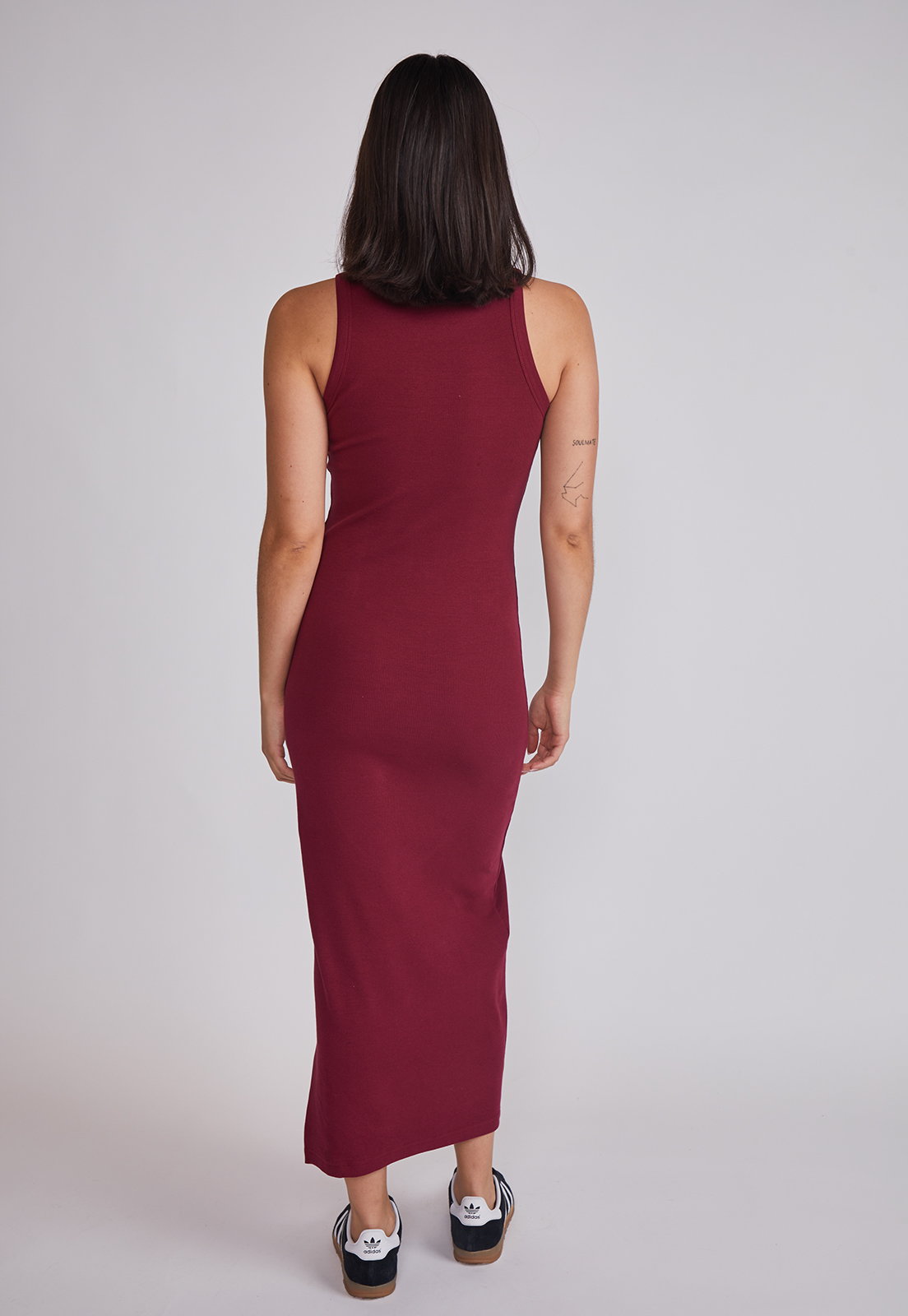 Vestido Mujer Largo Rib Burdeo Sioux 4