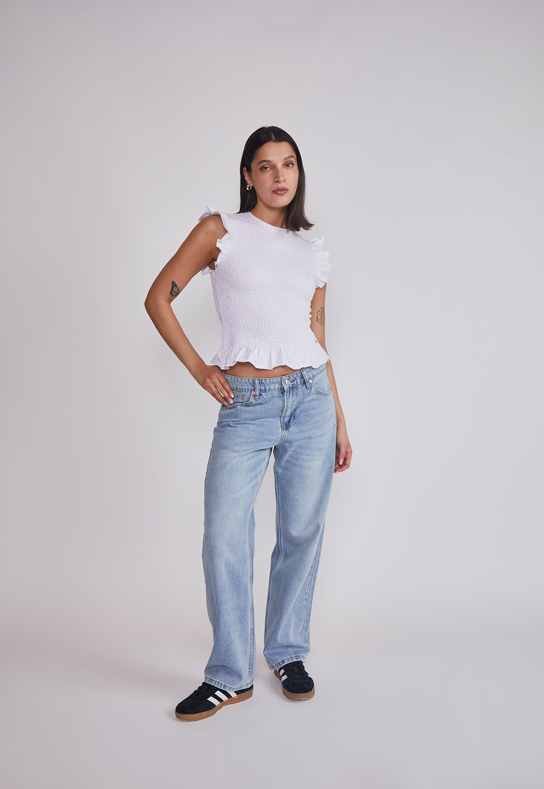 Polera Mujer Vuelos Mangas Blanco Sioux 3