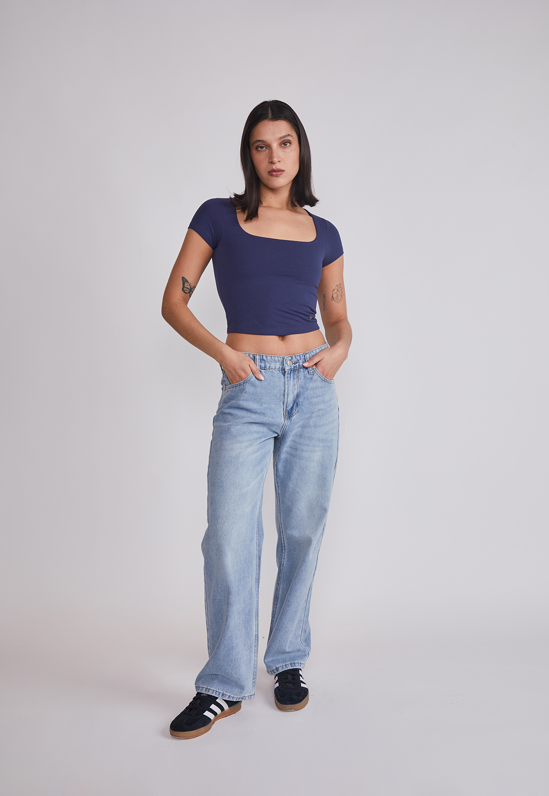 Polera Mujer Cuadrado Azul Sioux 3