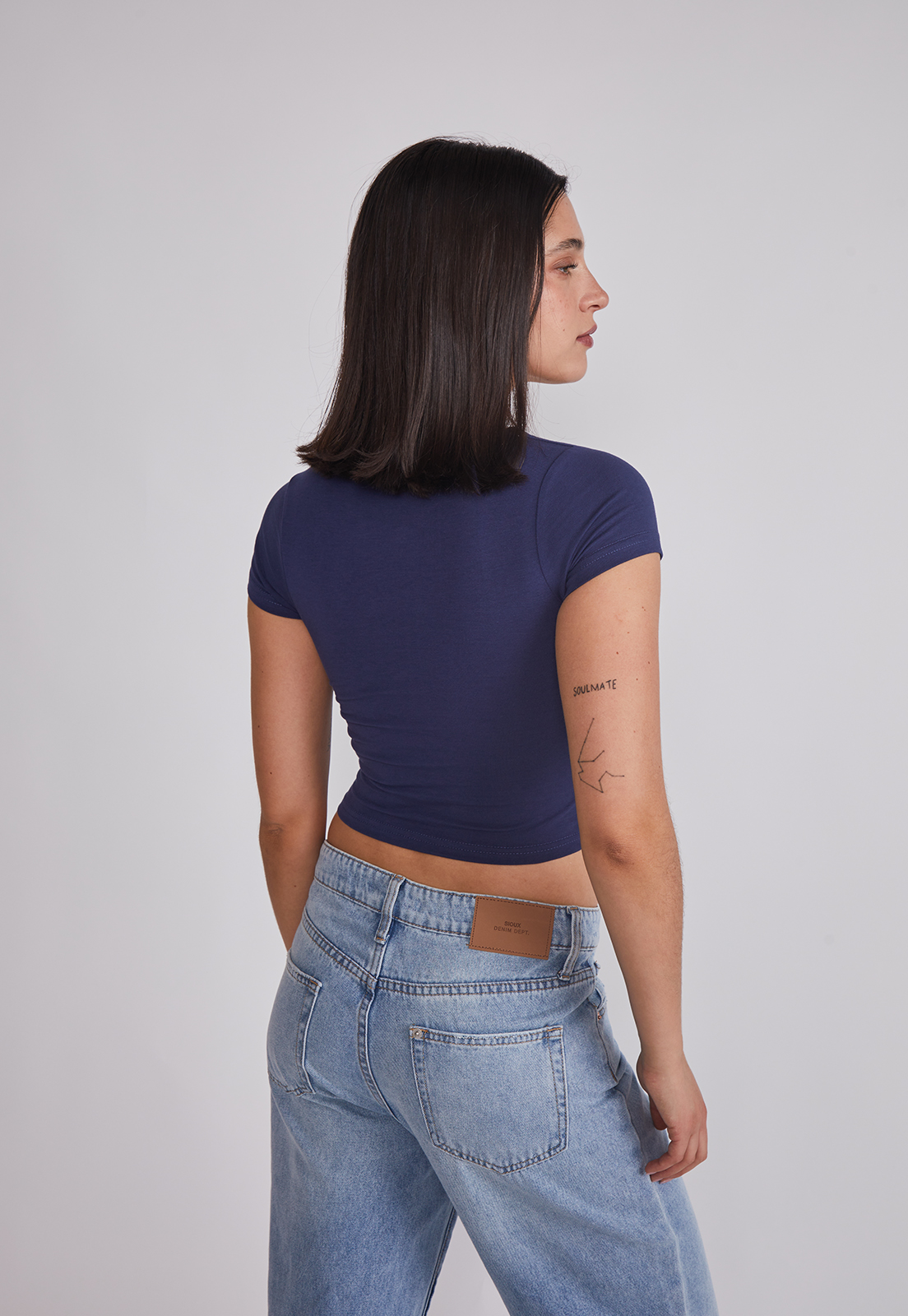 Polera Mujer Cuadrado Azul Sioux 2