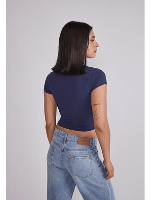 Polera Mujer Cuadrado Azul Sioux