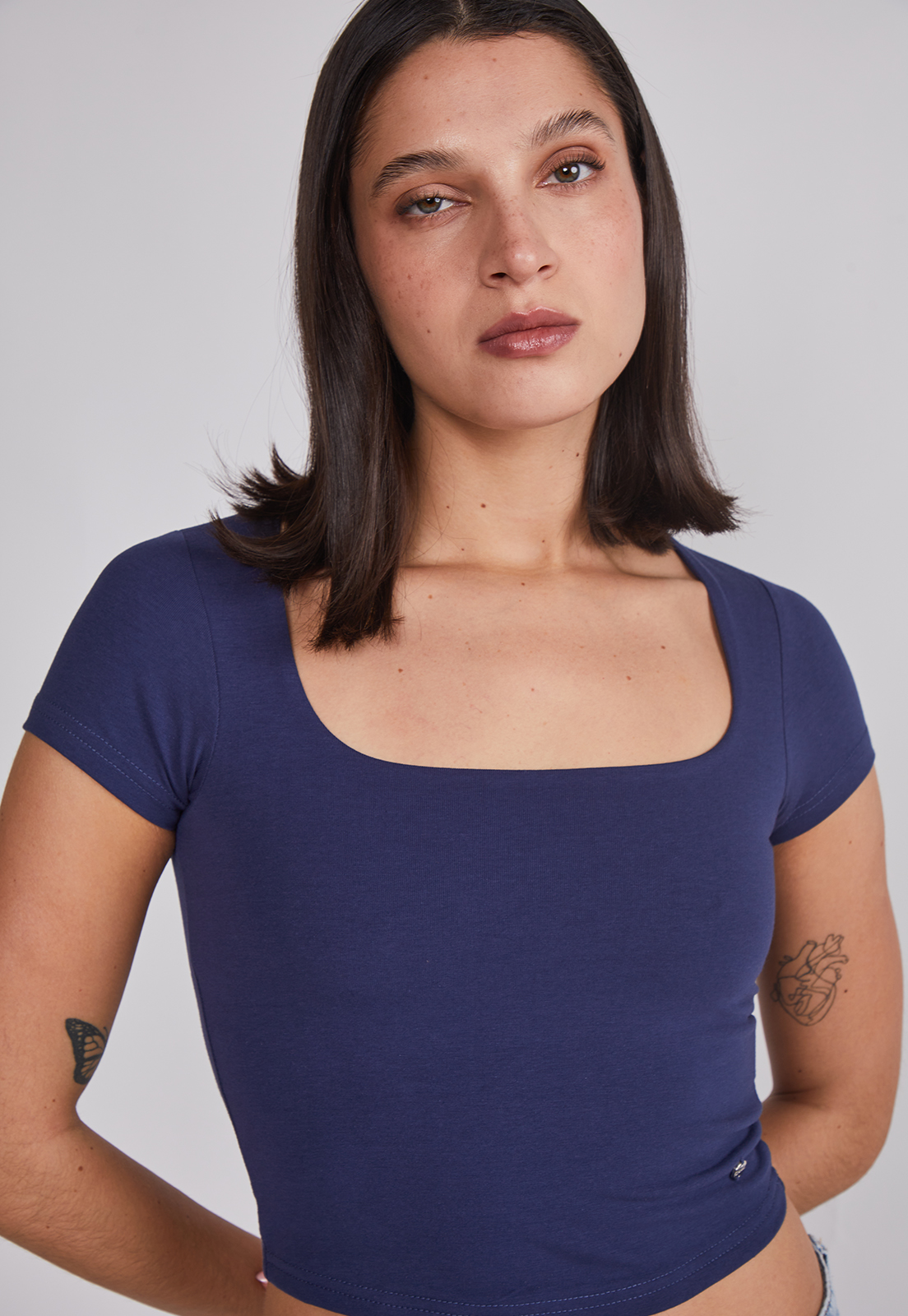 Polera Mujer Cuadrado Azul Sioux 5