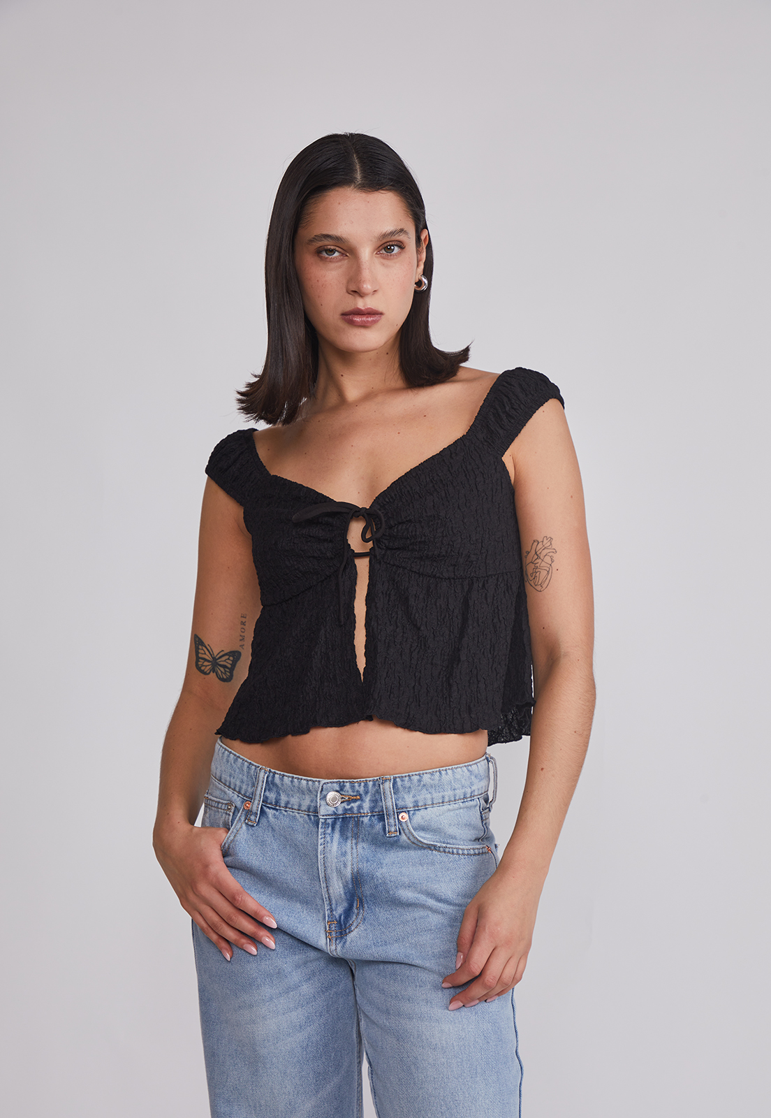 Peto Mujer Romantic Lazo Negro Sioux 1