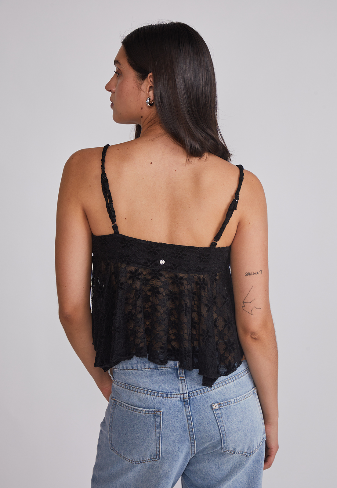 Peto Mujer Encaje vuelos Negro Sioux 2