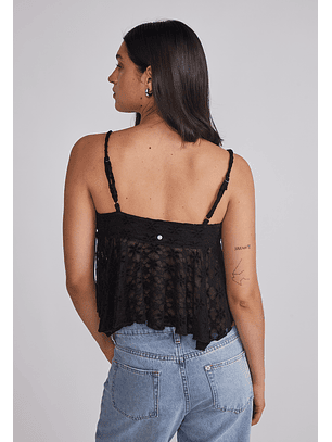 Peto Mujer Encaje vuelos Negro Sioux