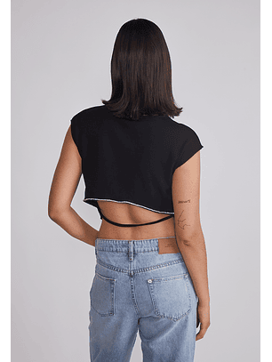 Peto Mujer Espalda Brillos Negro Sioux