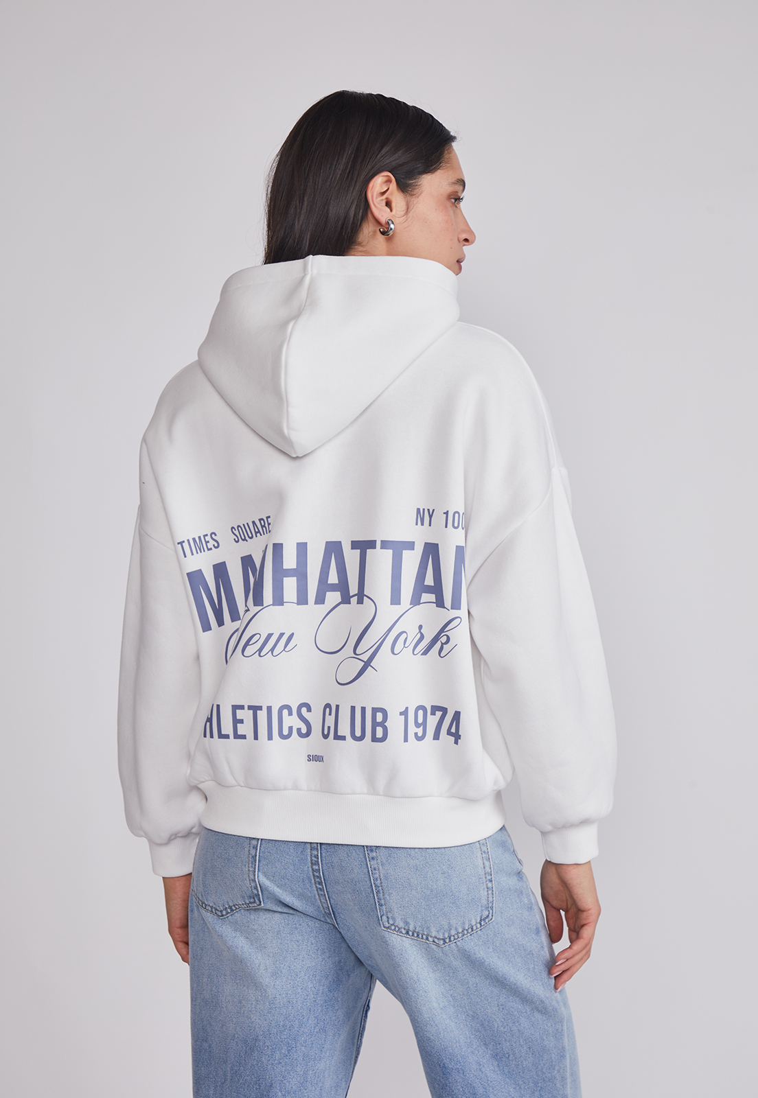 Polerón Mujer Estampado Espalda Crudo Sioux 4