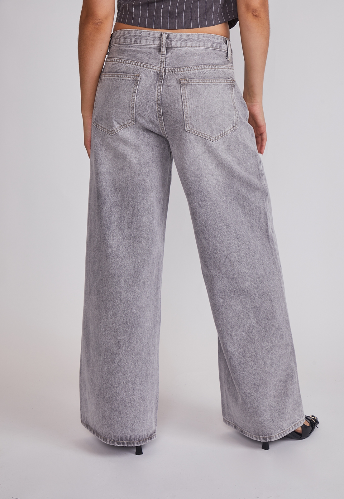 Jeans Mujer Wide Leg Lavado Gris Sioux 4