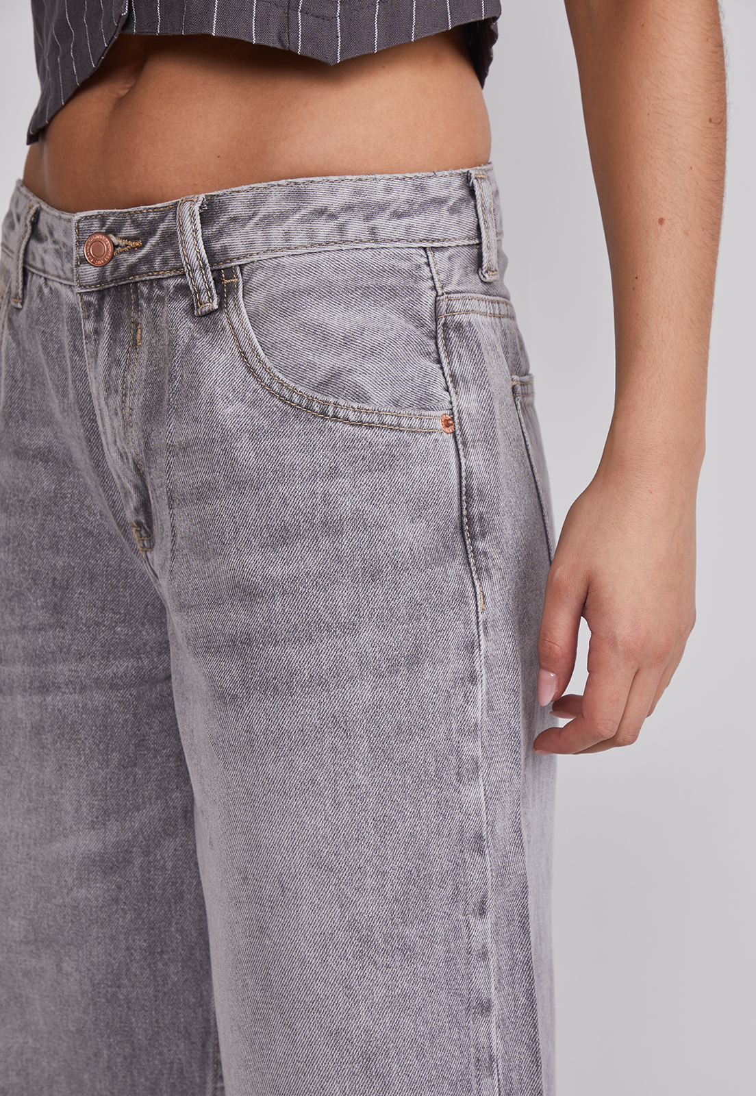 Jeans Mujer Wide Leg Lavado Gris Sioux 5