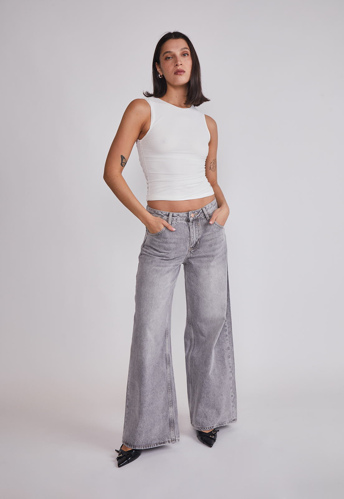 Peto Mujer Recogido Lateral Blanco Sioux 3