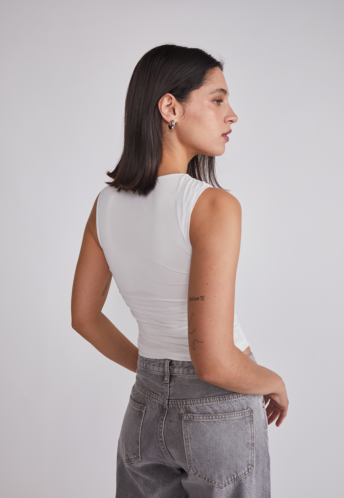 Peto Mujer Recogido Lateral Blanco Sioux 2