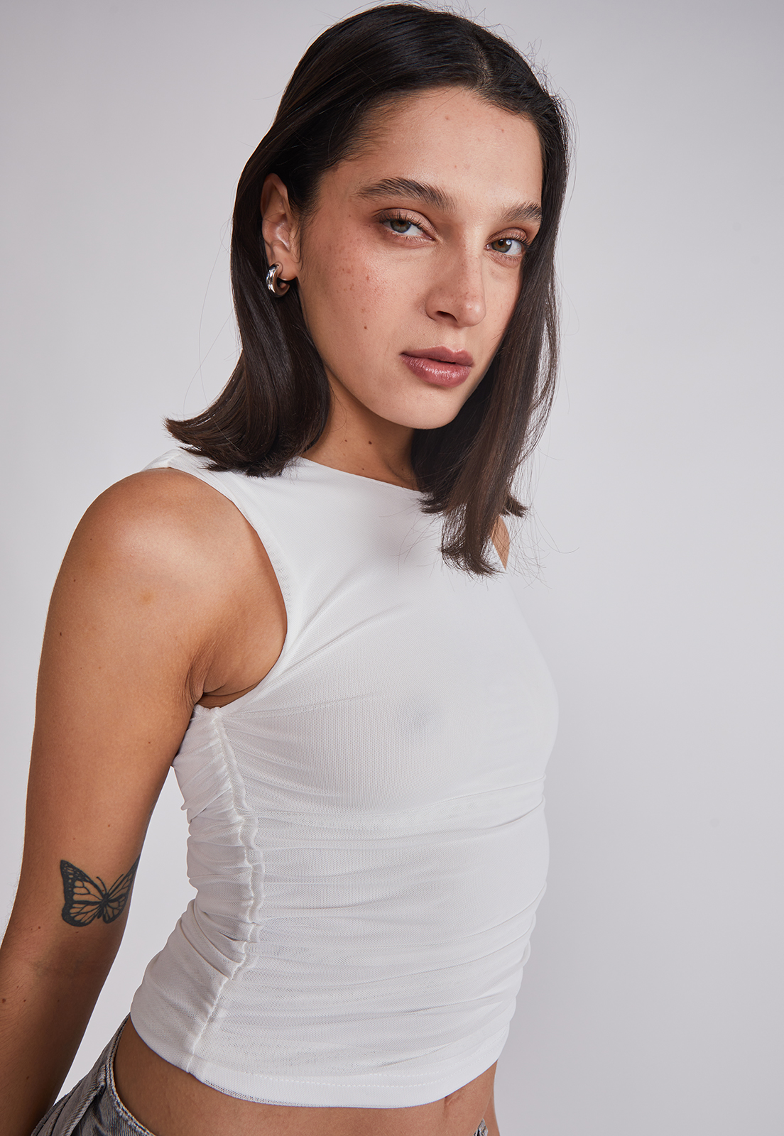 Peto Mujer Recogido Lateral Blanco Sioux 4