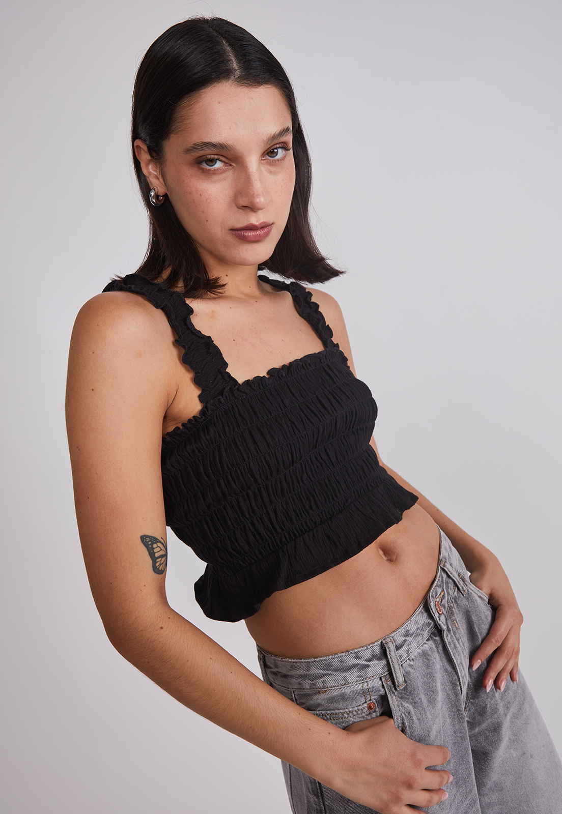 Peto Mujer Panal Elasticado Negro Sioux 1