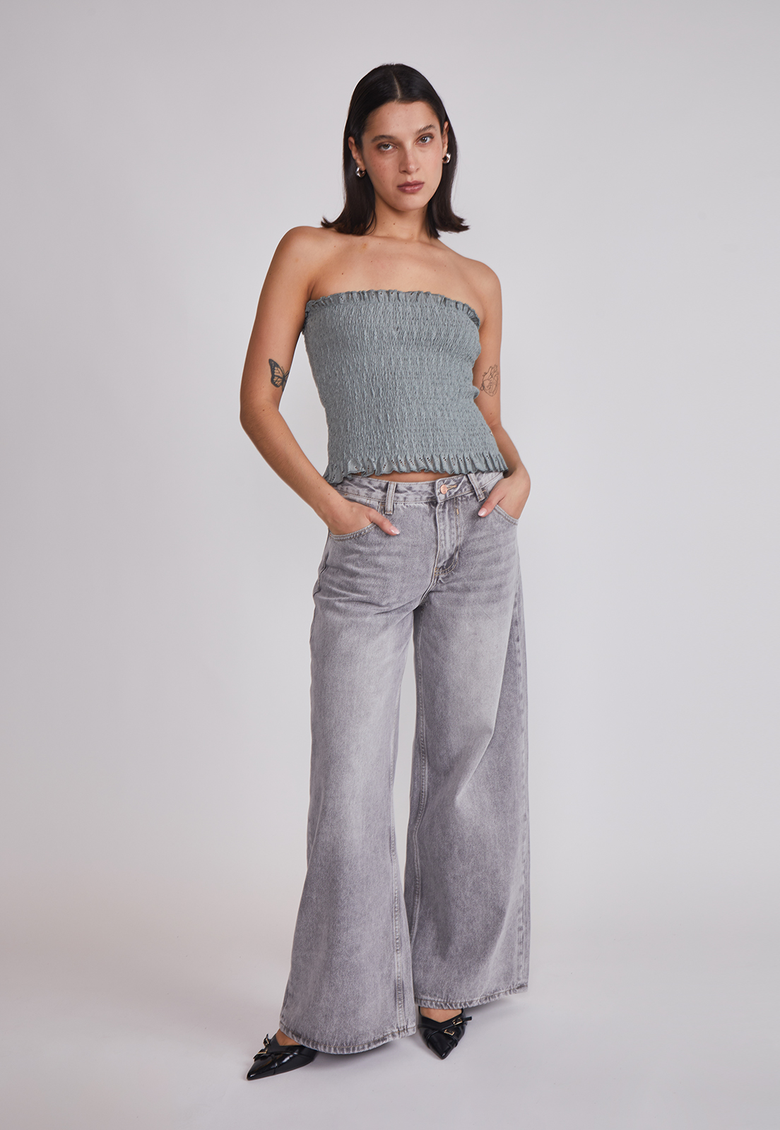 Peto Mujer Panal Strapless Verde Sioux 3