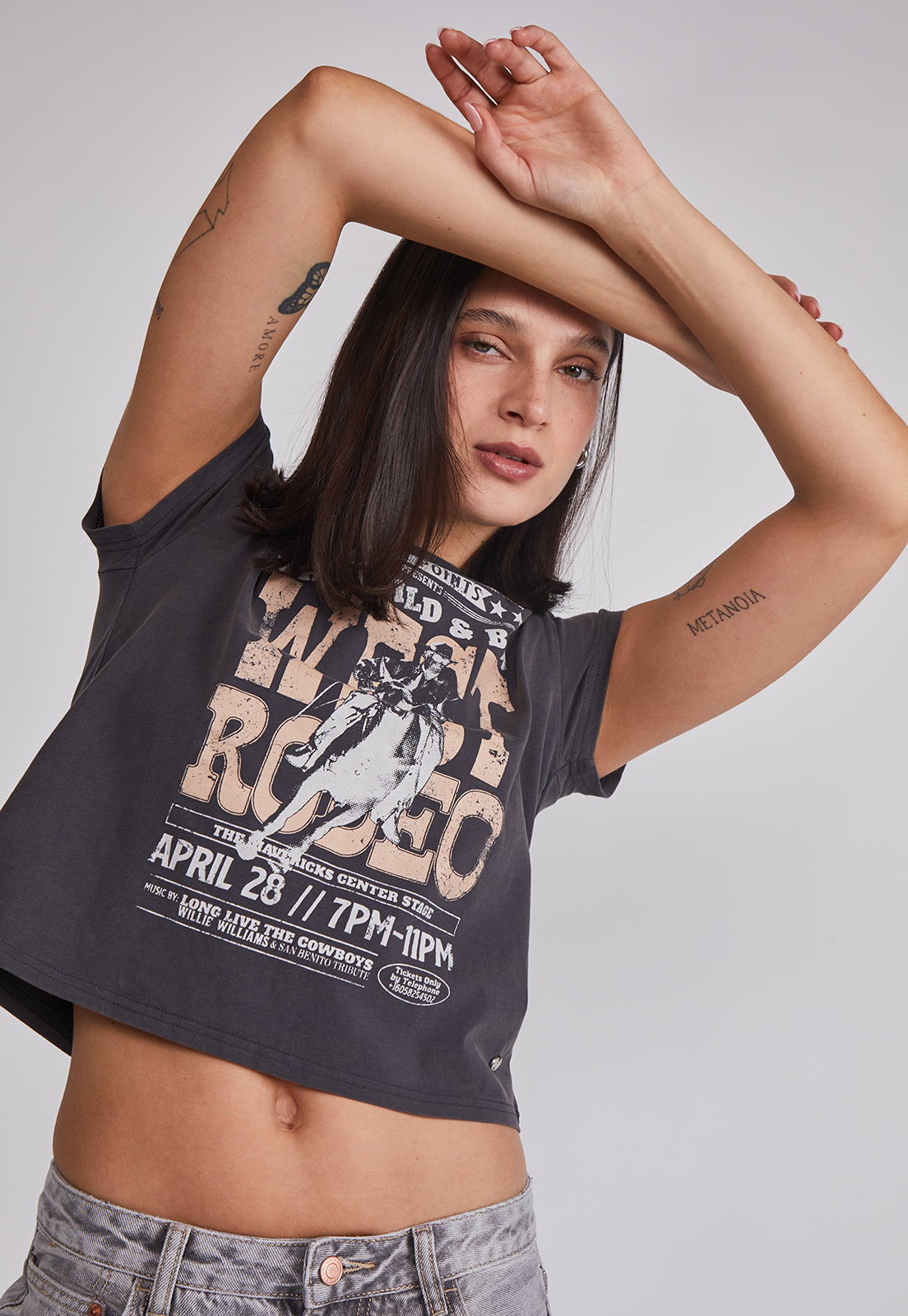 Polera Mujer Cowboy Gris Sioux 4