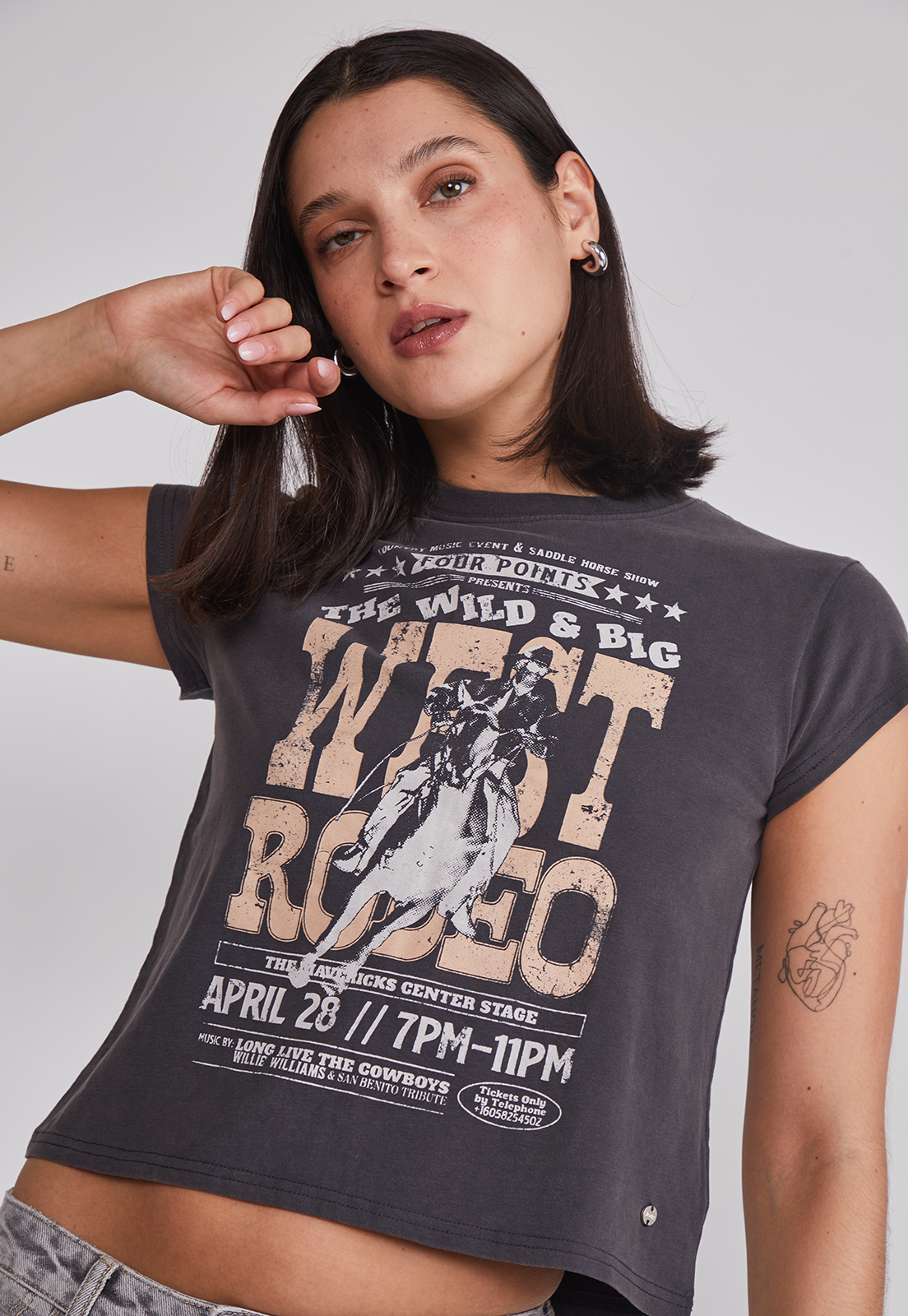 Polera Mujer Cowboy Gris Sioux 5