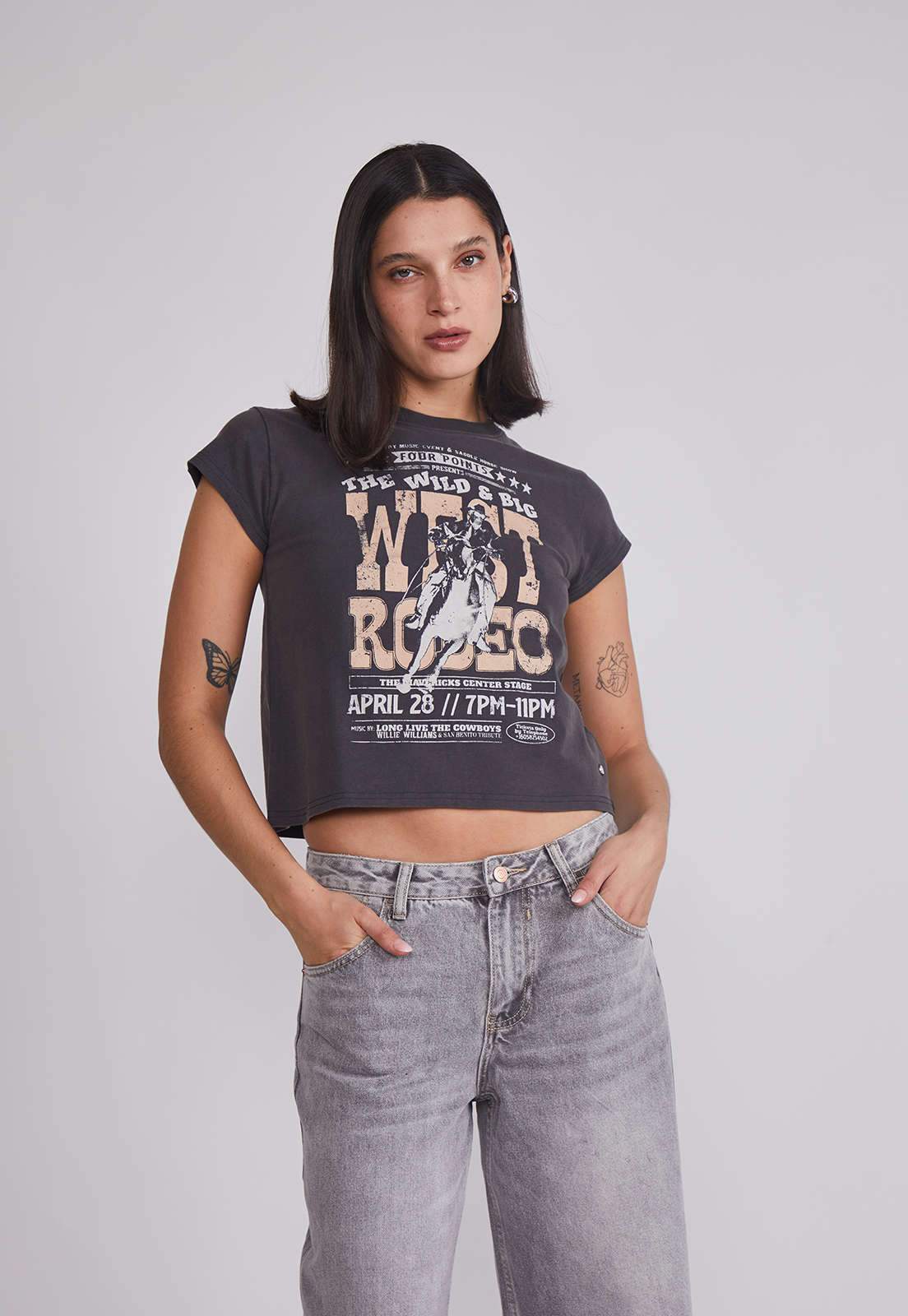 Polera Mujer Cowboy Gris Sioux 1