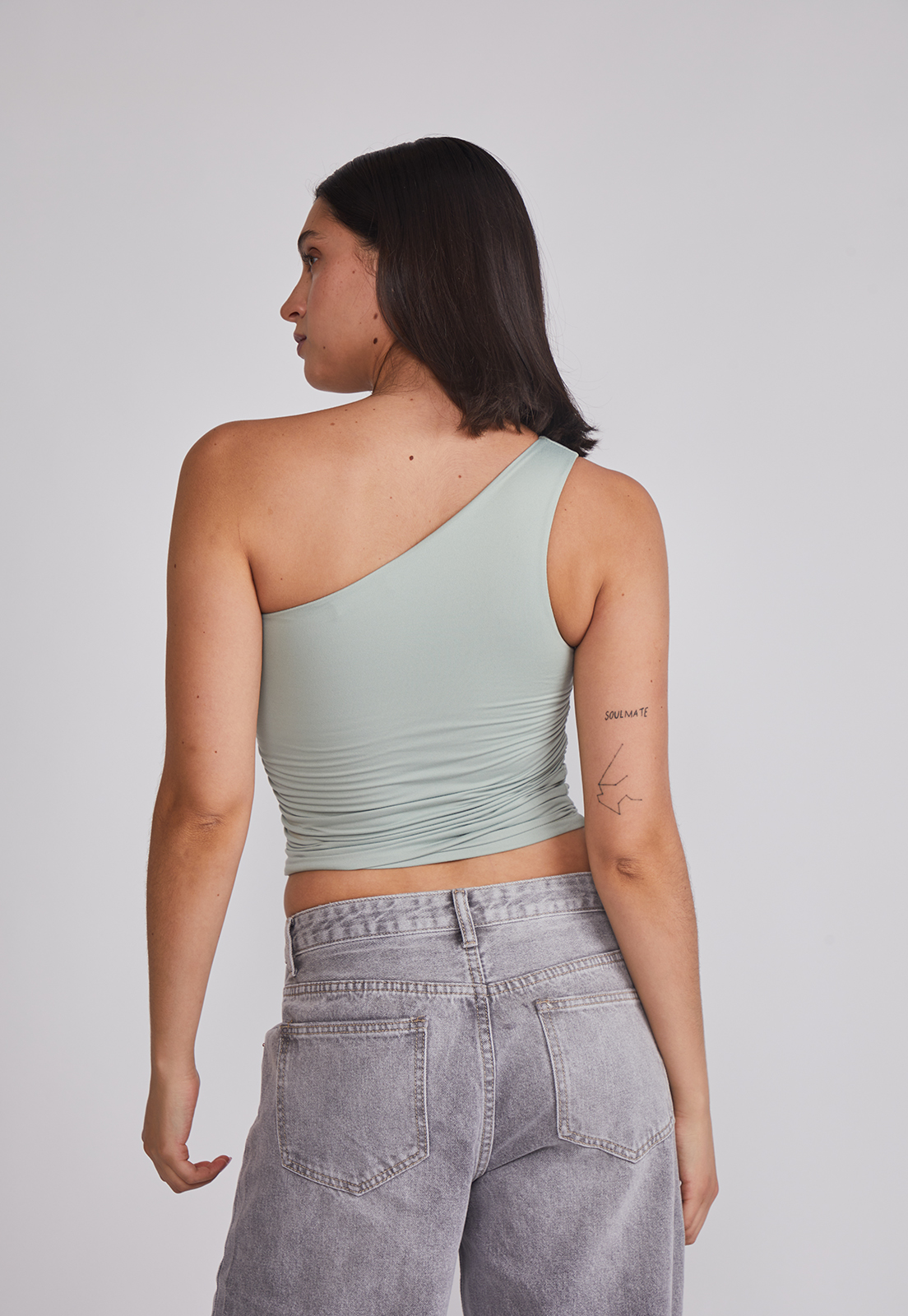Peto Mujer Crop Un Hombro Verde Sioux 2