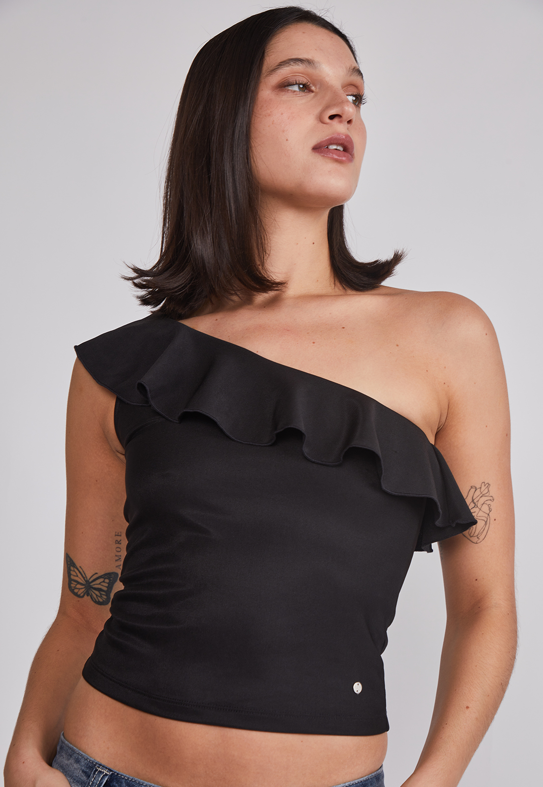 Peto Mujer asimétrico Vuelos Negro Sioux 5