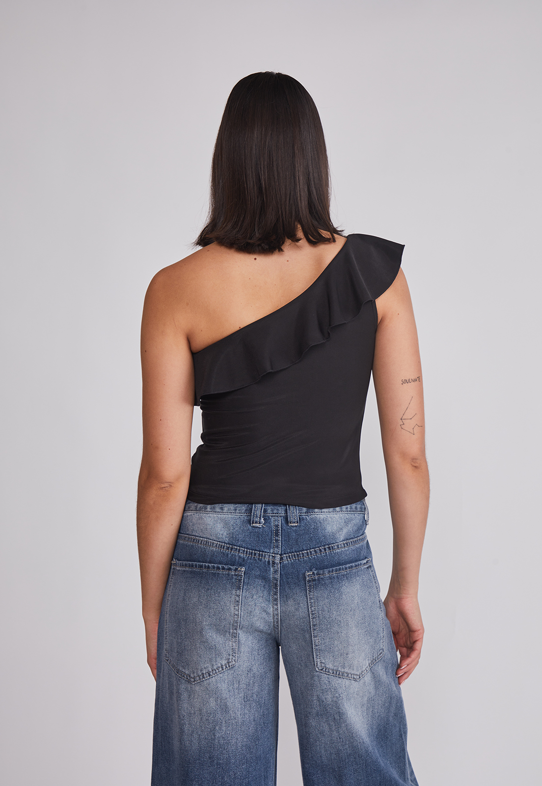 Peto Mujer asimétrico Vuelos Negro Sioux 2