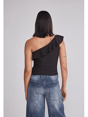 Peto Mujer asimétrico Vuelos Negro Sioux