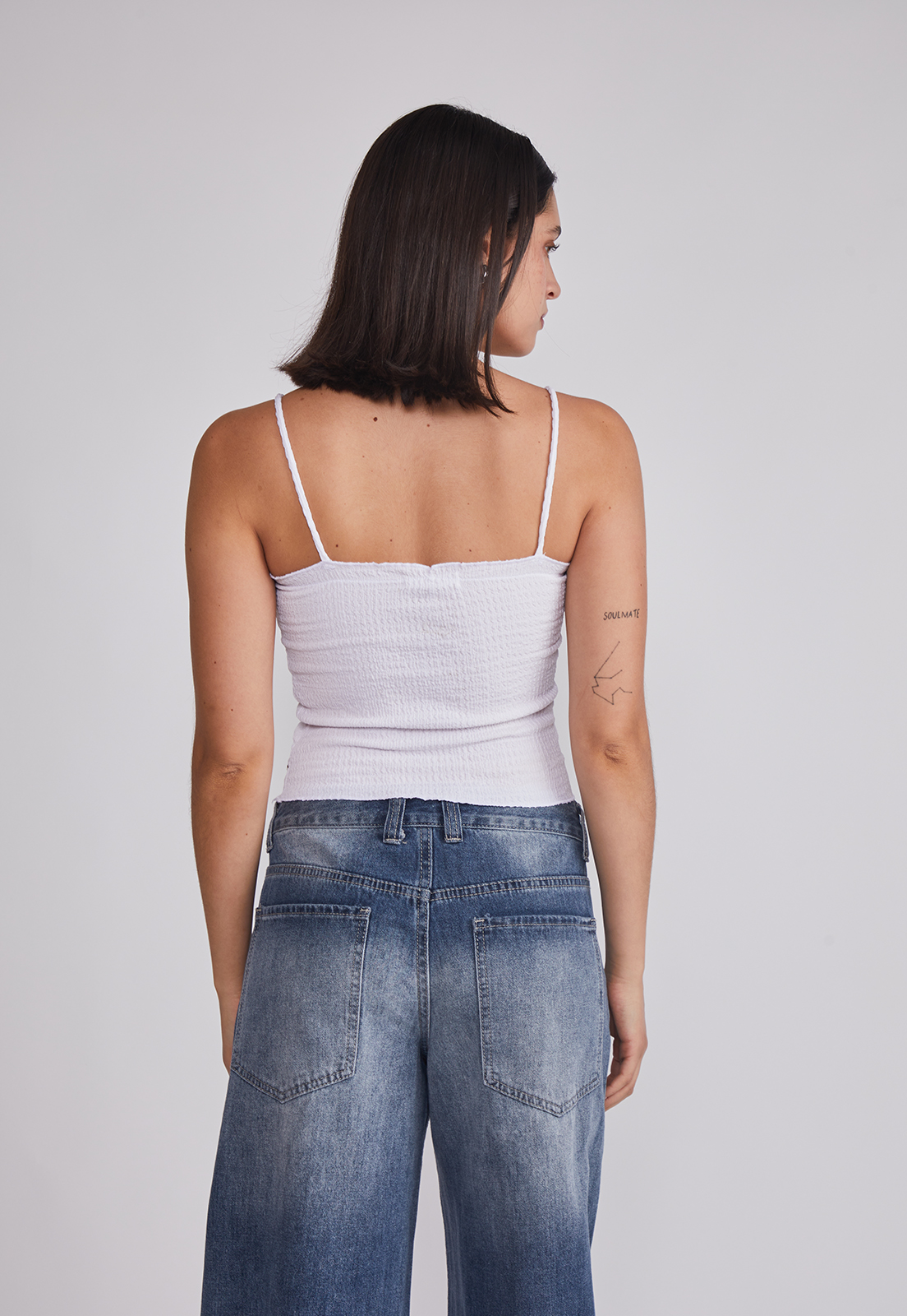 Peto Mujer Tela Texturada Blanco Sioux 2