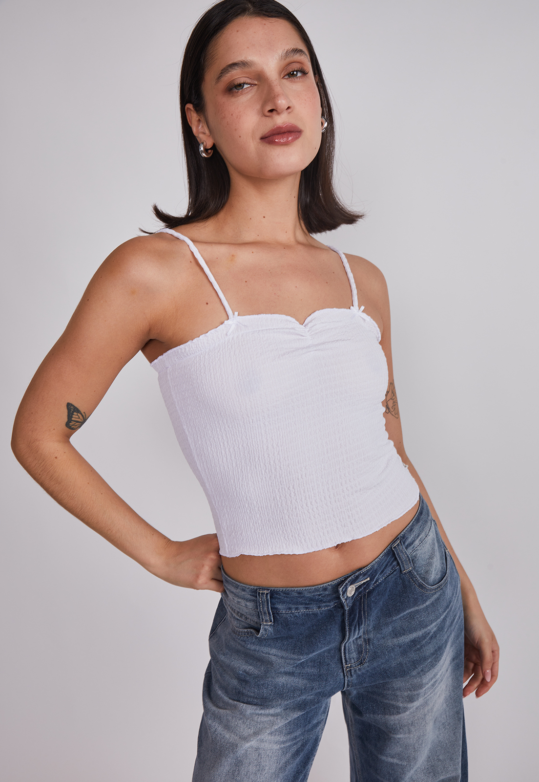 Peto Mujer Tela Texturada Blanco Sioux 4