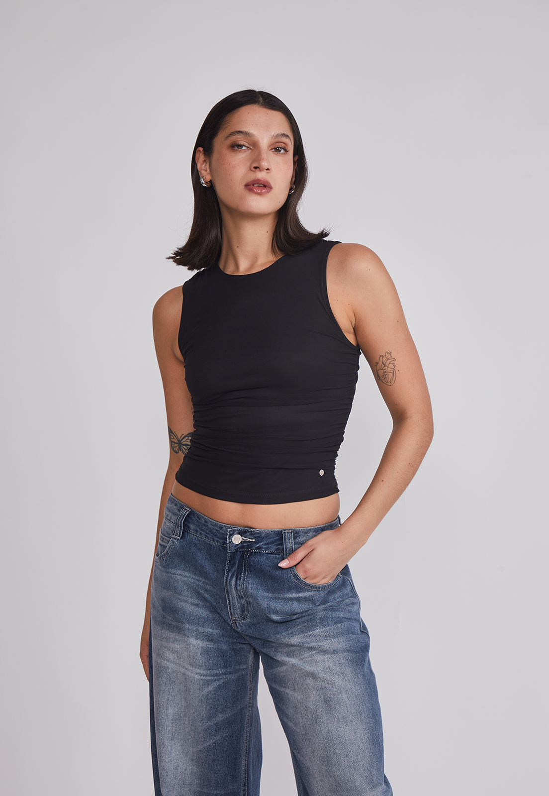 Peto Mujer Recogido Lateral Negro Sioux 1