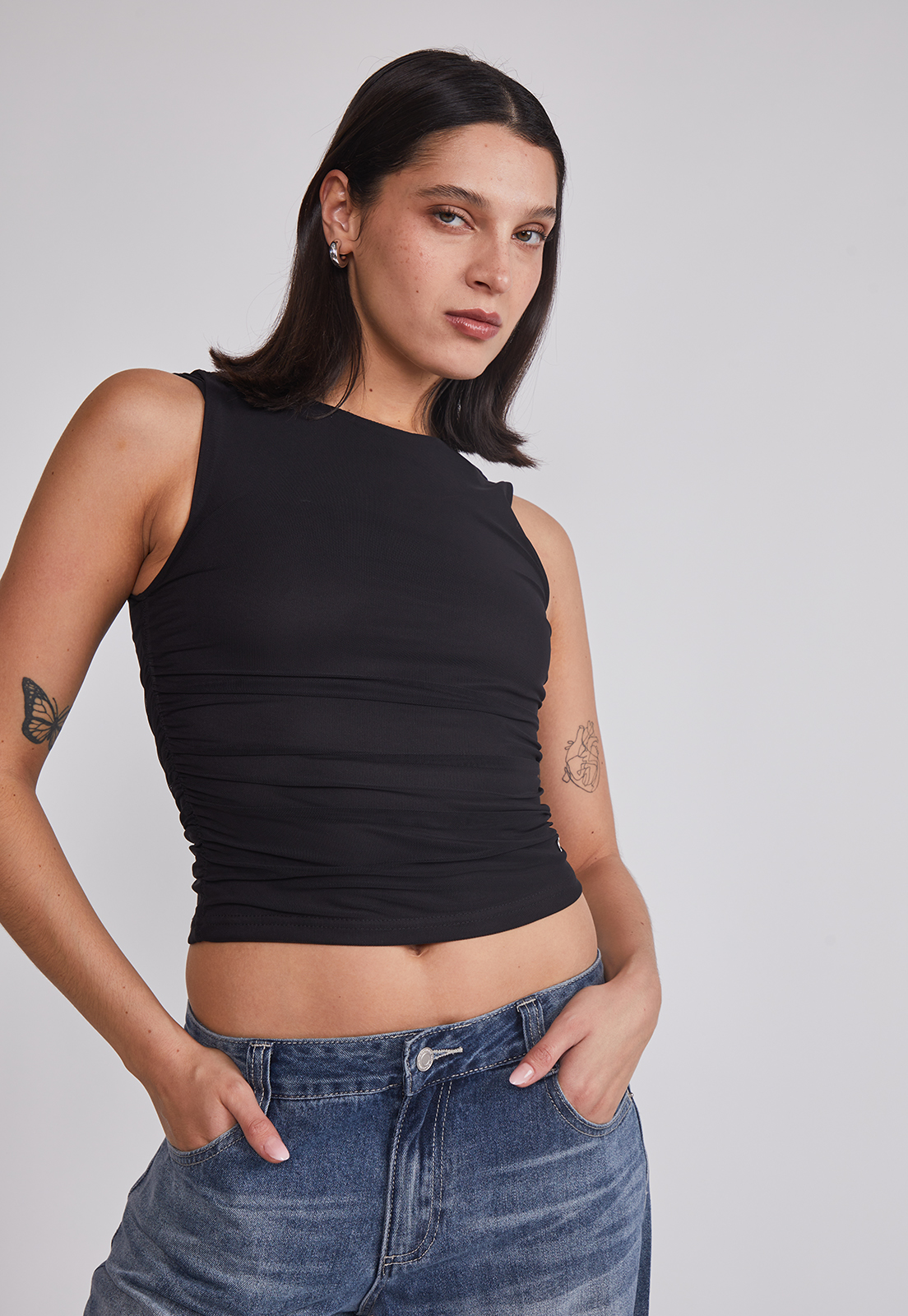 Peto Mujer Recogido Lateral Negro Sioux 5