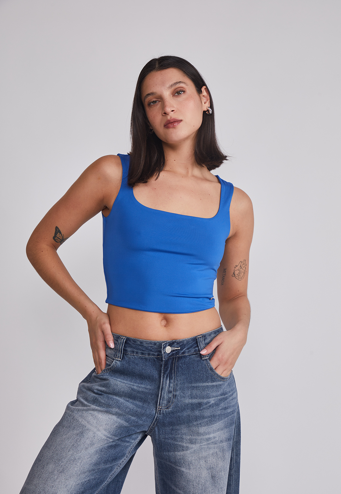 Peto Mujer Crop Elasticado Azul Sioux 1