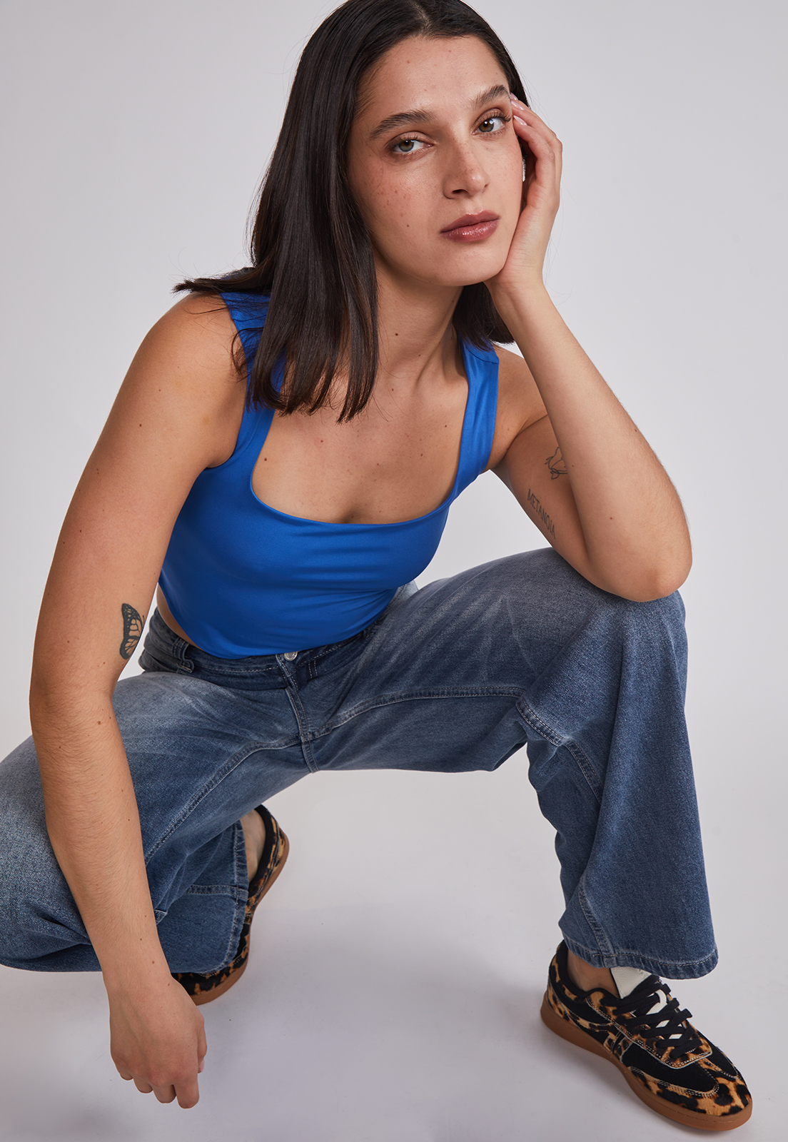 Peto Mujer Crop Elasticado Azul Sioux 5