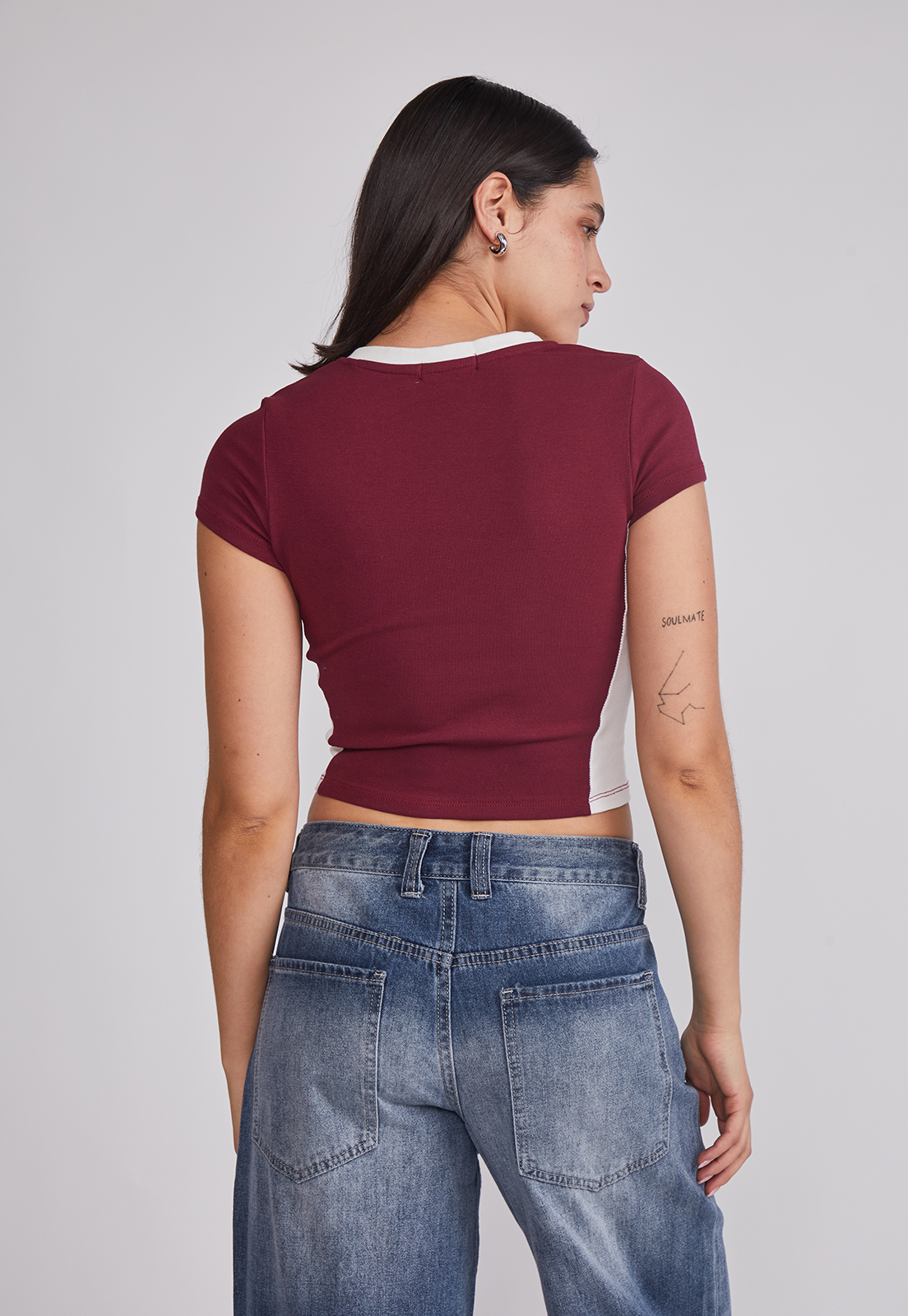 Polera Mujer Estrella NY Burdeo Sioux 2