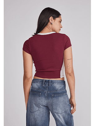 Polera Mujer Estrella NY Burdeo Sioux