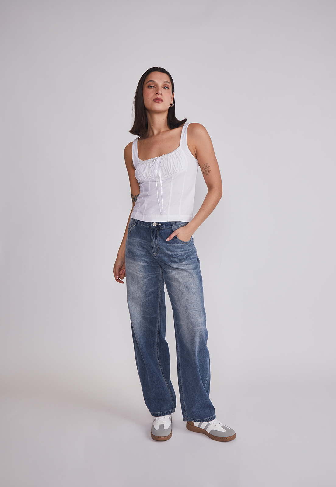 Blusa Mujer Estilo Corset Blanco Sioux 5