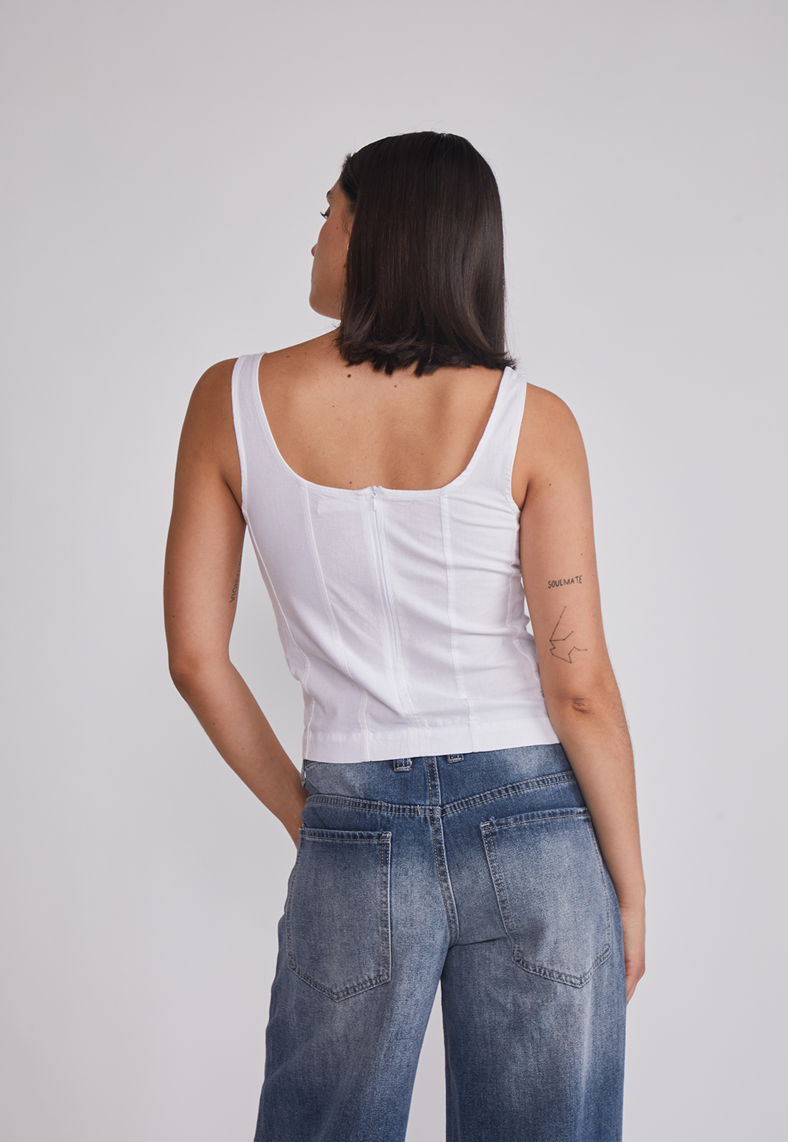 Blusa Mujer Estilo Corset Blanco Sioux 4