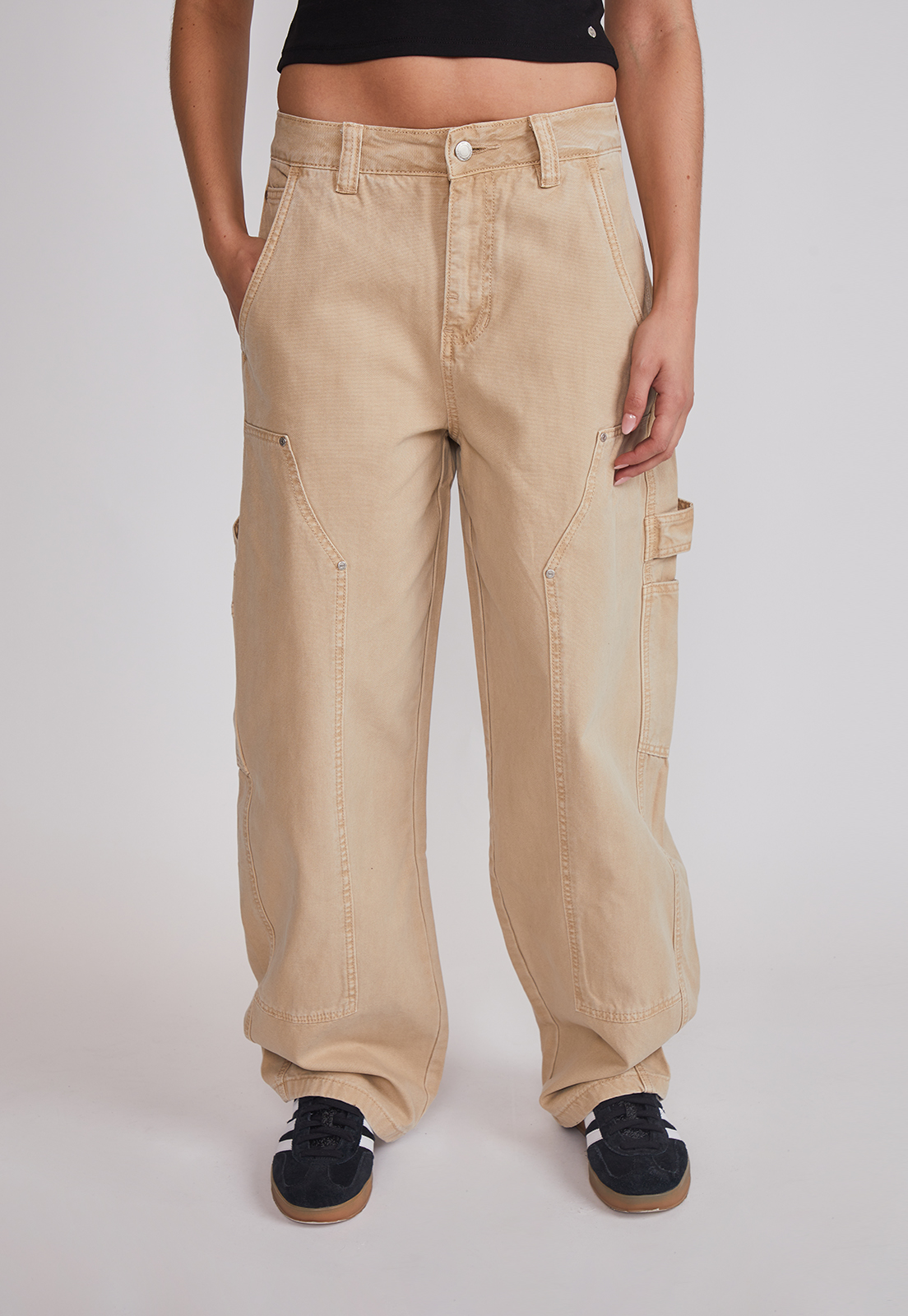 Pantalón Mujer Baggy Carpintero Camel Sioux 1