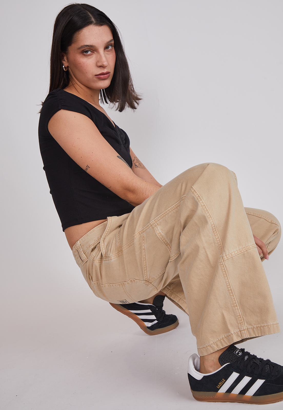 Pantalón Mujer Baggy Carpintero Camel Sioux 2