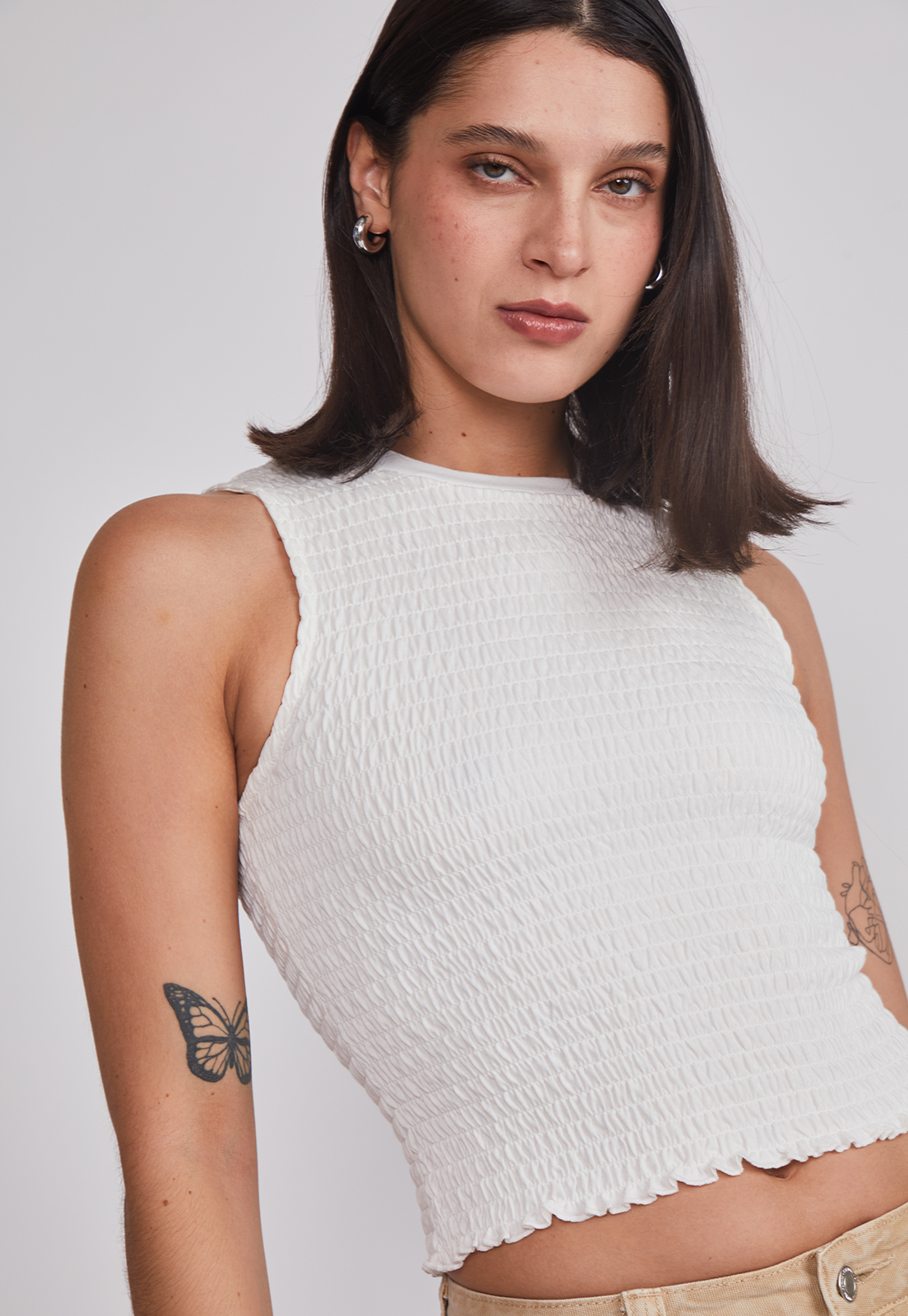 Peto Mujer Elasticado Panal Blanco Sioux 5