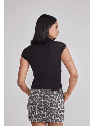 Polera Mujer Recogido Costados Negro Sioux