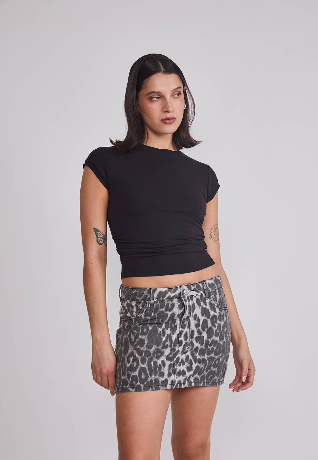 Polera Mujer Recogido Costados Negro Sioux 1