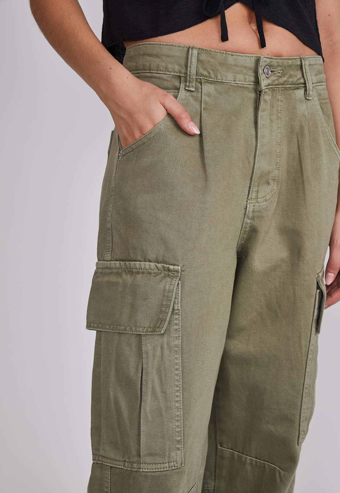 Pantalón Mujer Baggy Cargo Verde Sioux 3