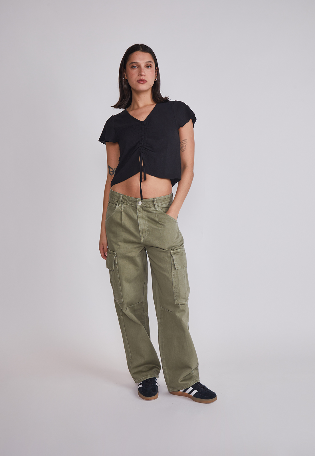 Blusa Mujer Amarra Frontal Negro Sioux 5