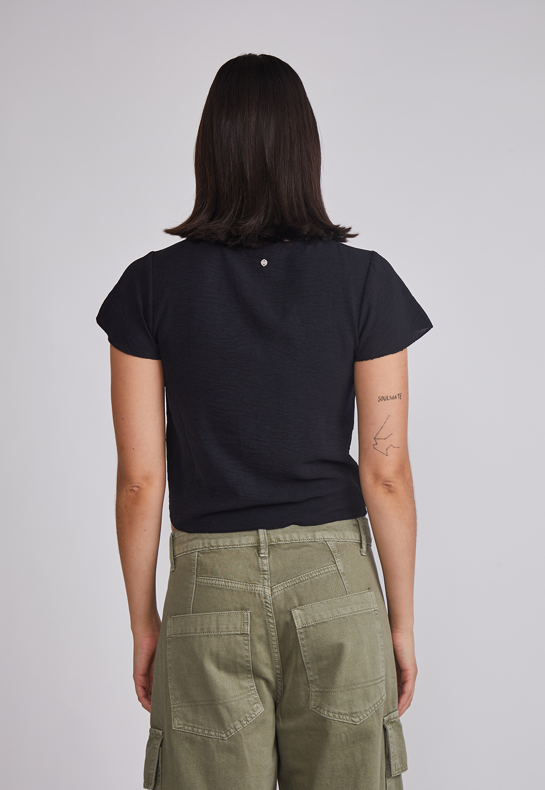 Blusa Mujer Amarra Frontal Negro Sioux 4