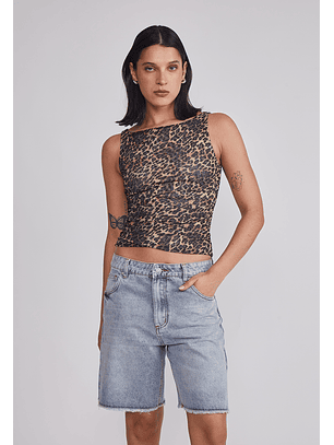 Peto Mujer Leopardo Mesh Beige Sioux