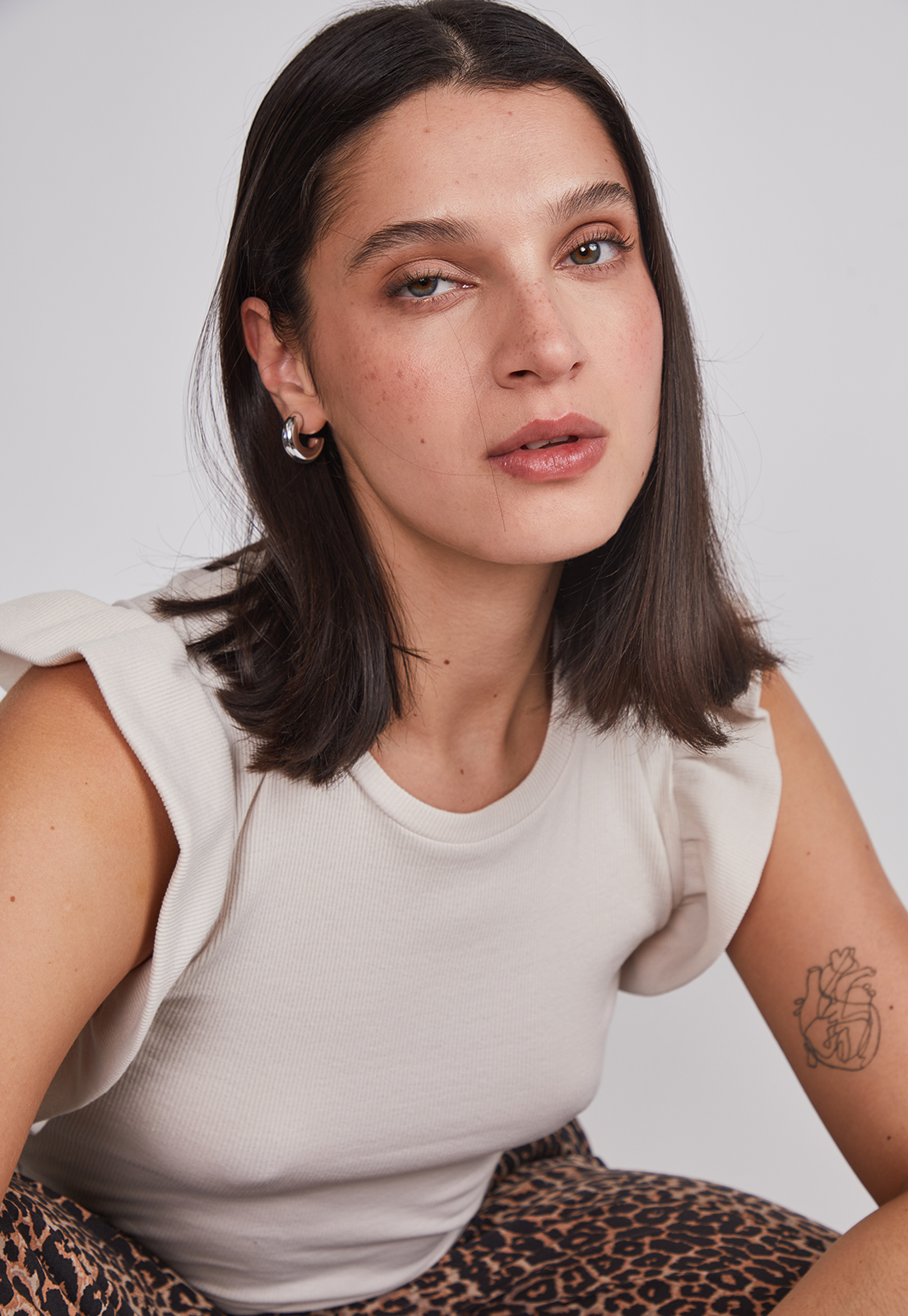 Polera Mujer Manga Vuelos Beige Sioux 5